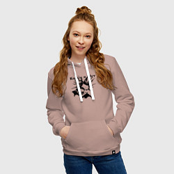 Толстовка-худи хлопковая женская Башка горшка - Король и Шут, цвет: пыльно-розовый — фото 2