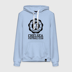 Толстовка-худи хлопковая женская Chelsea FC: Emblem, цвет: мягкое небо