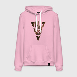 Толстовка-худи хлопковая женская Символ Морровинда, цвет: светло-розовый