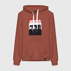 Толстовка-худи хлопковая женская Большой куш Гай Ричи, цвет: кирпичный