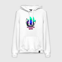 Толстовка-худи хлопковая женская Geometry Dash, цвет: белый