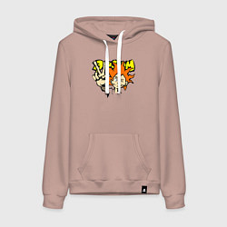 Толстовка-худи хлопковая женская Элизиум рыжий, цвет: пыльно-розовый