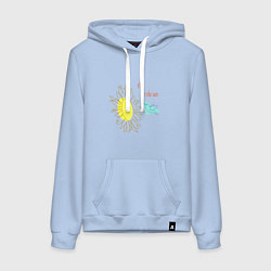 Толстовка-худи хлопковая женская Полет, цвет: мягкое небо