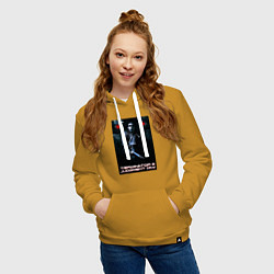 Толстовка-худи хлопковая женская Terminator JD, цвет: горчичный — фото 2