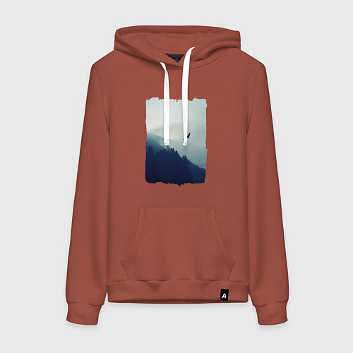 Женская толстовка-худи ОРЁЛ НАД ЛЕСОМ EAGLE / Кирпичный – фото 1