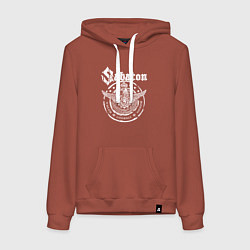 Толстовка-худи хлопковая женская Белый логотип Sabaton, цвет: кирпичный