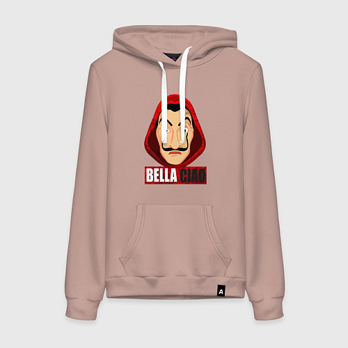 Женская толстовка-худи Белла Чао / Пыльно-розовый – фото 1