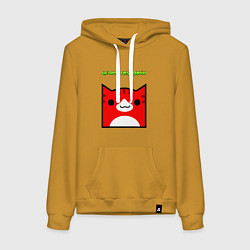 Толстовка-худи хлопковая женская Geometry Dash: Cat Skin, цвет: горчичный