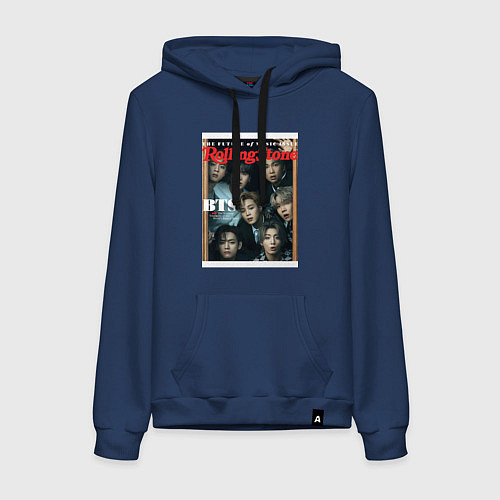 Женская толстовка-худи BTS БТС на обложке журнала / Тёмно-синий – фото 1