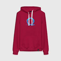 Толстовка-худи хлопковая женская CBVDJK СИМВОЛ КРАТОСА, БОГ ВОЙНЫ, цвет: маджента