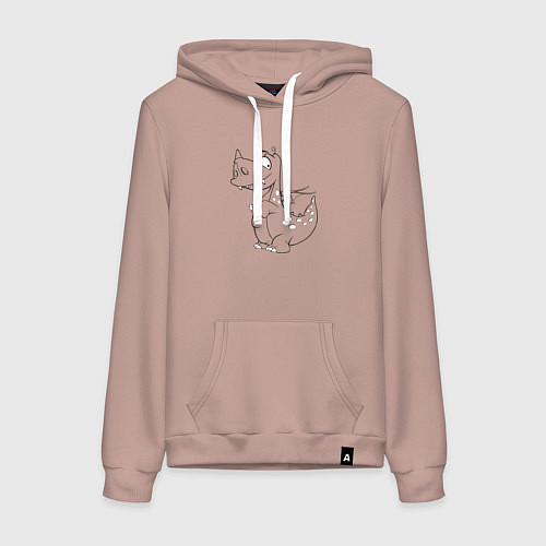 Женская толстовка-худи Дракоша игривый / Пыльно-розовый – фото 1