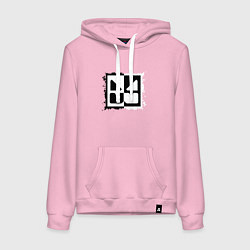 Толстовка-худи хлопковая женская GEOMETRY DASH BLACK WHITE, цвет: светло-розовый