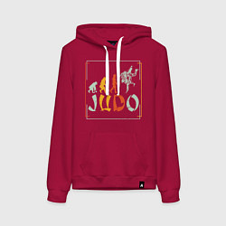 Толстовка-худи хлопковая женская Judo Warriors, цвет: маджента
