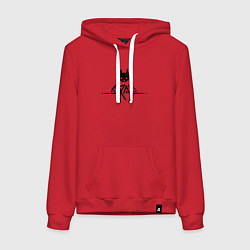 Толстовка-худи хлопковая женская Stray: Black Logo, цвет: красный