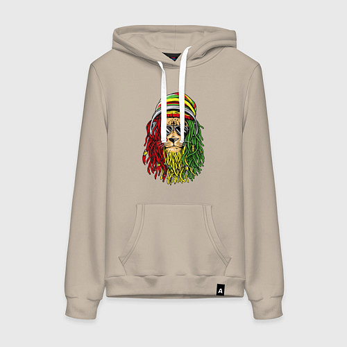 Женская толстовка-худи Rasta lioN / Миндальный – фото 1