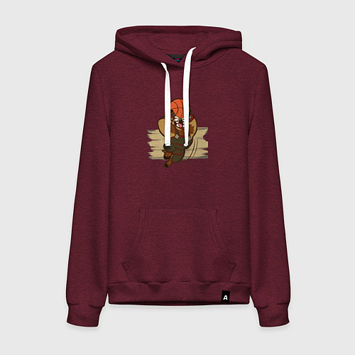 Женская толстовка-худи Рейгор Каменное Копыто / Меланж-бордовый – фото 1