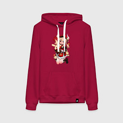 Толстовка-худи хлопковая женская КЛИ милейшее создание Геншин, цвет: маджента