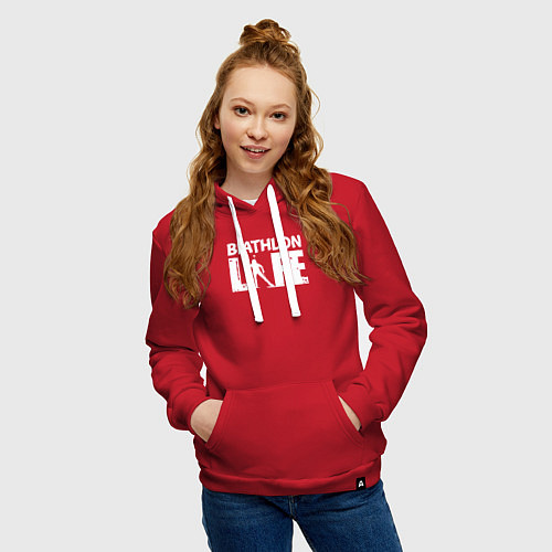 Женская толстовка-худи Биатлон ЖИЗНЬ / Красный – фото 3