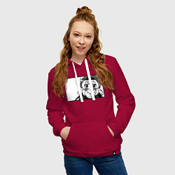 Толстовка-худи хлопковая женская Кли глазки ангела Геншин Импакт, цвет: маджента — фото 2