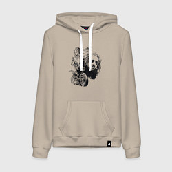 Толстовка-худи хлопковая женская Мечта и дух Свободы, цвет: миндальный