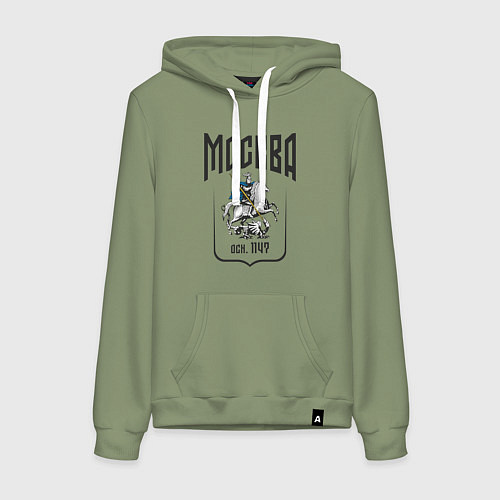 Женская толстовка-худи Москва всадник / Авокадо – фото 1