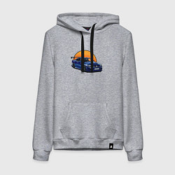 Толстовка-худи хлопковая женская Ниссан gtr 2022, цвет: меланж