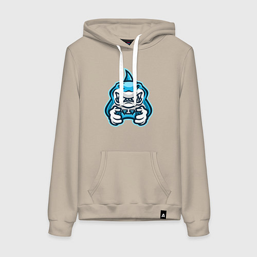 Женская толстовка-худи Shark player / Миндальный – фото 1