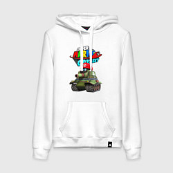 Толстовка-худи хлопковая женская Tank Super Mario Odyssey, цвет: белый