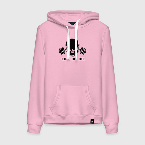 Женская толстовка-худи Lift or die / Светло-розовый – фото 1