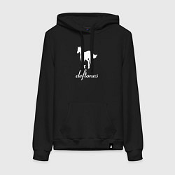 Толстовка-худи хлопковая женская Deftones лошадь, цвет: черный