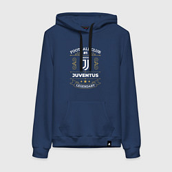 Толстовка-худи хлопковая женская Juventus FC 1, цвет: тёмно-синий