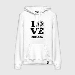 Толстовка-худи хлопковая женская Chelsea Love Классика, цвет: белый