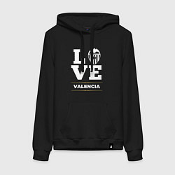 Толстовка-худи хлопковая женская Valencia Love Classic, цвет: черный