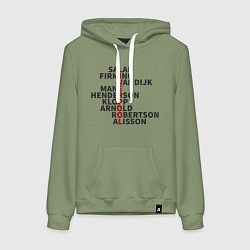 Толстовка-худи хлопковая женская Liverpool Players, цвет: авокадо