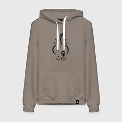 Толстовка-худи хлопковая женская Очень-очень важный кот, цвет: утренний латте