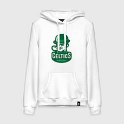 Толстовка-худи хлопковая женская Celtics Team, цвет: белый