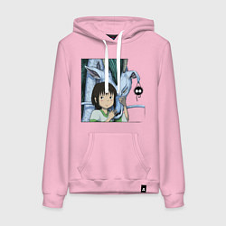 Толстовка-худи хлопковая женская Haku & Sen, цвет: светло-розовый