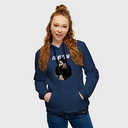 Толстовка-худи хлопковая женская Helena Bonham Carter, цвет: тёмно-синий — фото 2