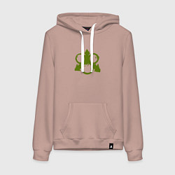 Толстовка-худи хлопковая женская Знак Нургла, цвет: пыльно-розовый
