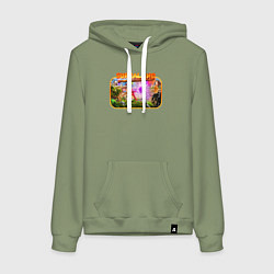 Толстовка-худи хлопковая женская Supraland cup, цвет: авокадо
