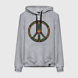 Толстовка-худи хлопковая женская Pacific symbol, цвет: меланж