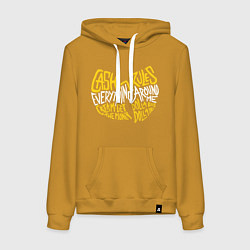 Толстовка-худи хлопковая женская CREAM Wu-Tang, цвет: горчичный