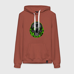Толстовка-худи хлопковая женская SKULL TOXIC, цвет: кирпичный