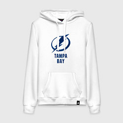 Толстовка-худи хлопковая женская Тампа-Бэй 3D Logo, цвет: белый
