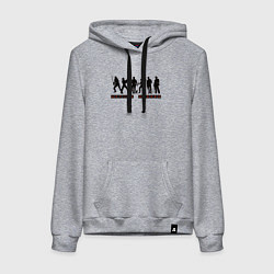 Толстовка-худи хлопковая женская VHS MOVIE HEROES first ver, цвет: меланж