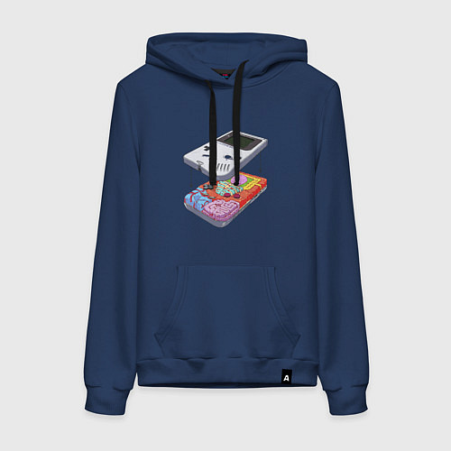 Женская толстовка-худи Game boy insides / Тёмно-синий – фото 1