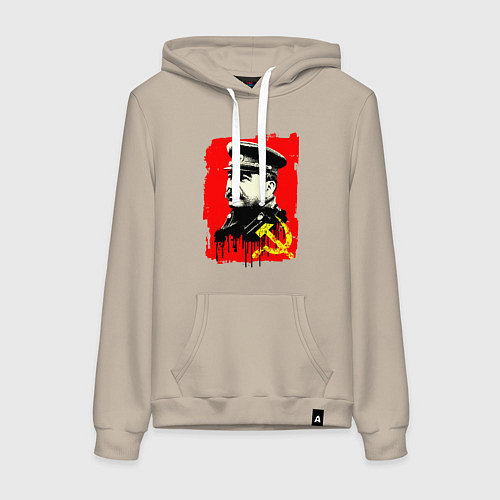 Женская толстовка-худи СССР - Сталин / Миндальный – фото 1