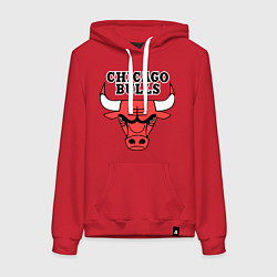 Толстовка-худи хлопковая женская Chicago Bulls, цвет: красный