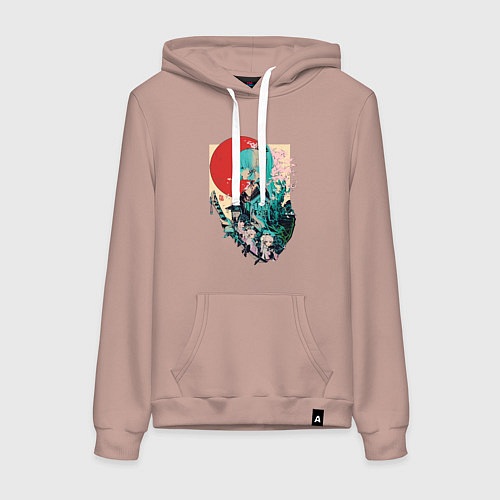 Женская толстовка-худи Аяка самурай - Геншин Импакт / Пыльно-розовый – фото 1