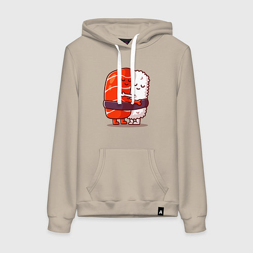 Женская толстовка-худи Суши Любимые Обнимашки / Миндальный – фото 1